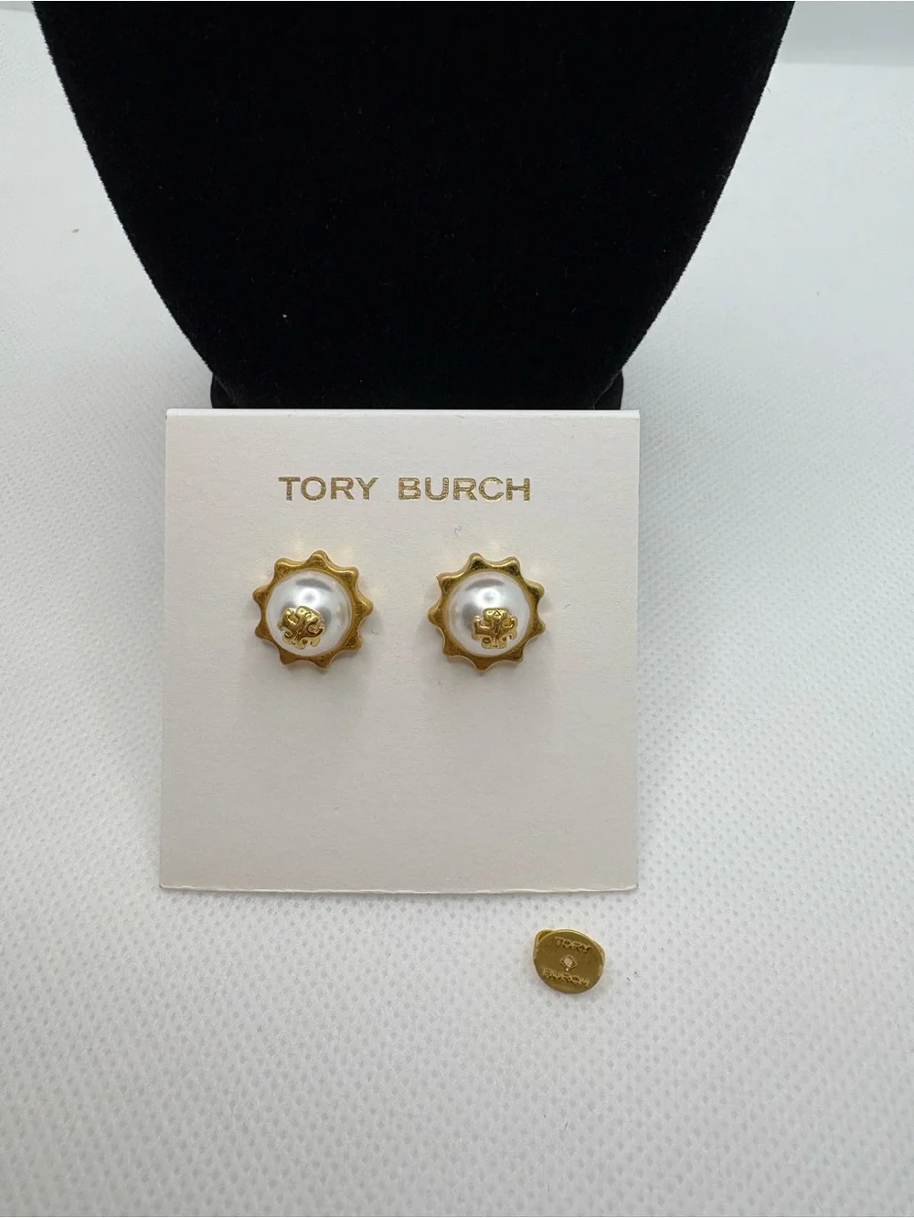 Tory Burch Gold Logo Round Stud Button